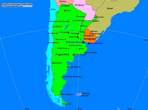 mapa de uruguay y argentina